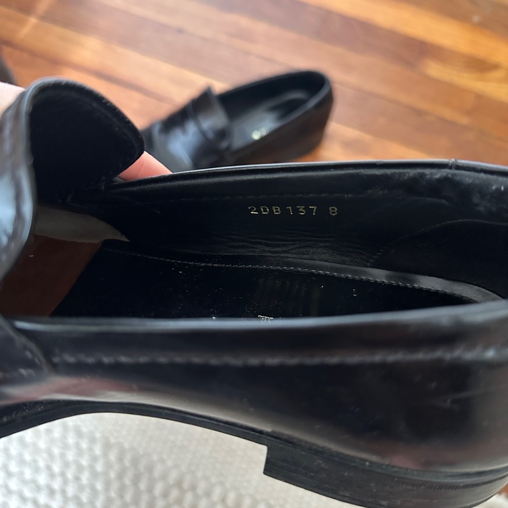 Prada Black Leather Penny Loafers - Picture 6 of 6
